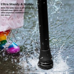 4-Pack Rubber Cane Tips 3/4 Inch Heavy Duty Walking Cane Tips Black Sturdy