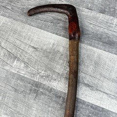 Natural Hardwood Walking Stick Cane Rustic Handcrafted Hiking Staff 39 Inch Bark