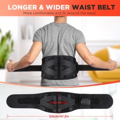 Cordless Back Massager Brace Belt with Heat Vibration for Lower Back Pain Relief