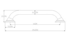 Utopia Alley GB16BK 16″ BLACK Decorative Shower Safety Grab Bar Wall Handle Grip