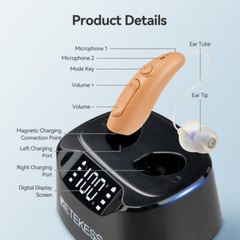 TE201 OTC Hearing Aids for Seniors Rechargeable 40H Battery Life Clear Sound