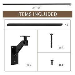 5FT Handrails Kit for Indoor Outdoor Stairs，Modern Aluminum 5 FT Matte Black