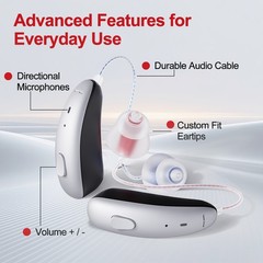JINGHAO Digital Rechargeable Hearing Aids RIC Hearing Amplifier for Elderly US