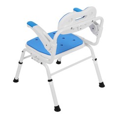 Folding Shower Chair with Arms and Back for Seniors Handicap Disabled Orange US