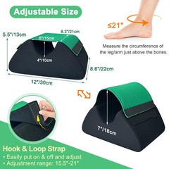 Heel Protectors for Pressure Sores, Foot 12×8.6×5.5 inch, Black and Green