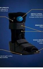 United Ortho Short Air Cam Walker Fracture Boot, Fits Left or Right Medium Black