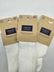 3 PAIRS Cherokee Medical Womens Compression socks 8-12 MmHg Knee Length Size6-11