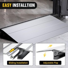Nilight Door Threshold Ramp 4 Rise Portable Aluminum Wheelchair Door Entry