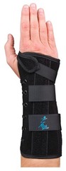 Wrist Support Suede Wrist Lacer BLACK, LEFT HAND-NEW IN BOX 8″