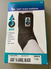 NEW Med Spec ASO X-Large Black Ankle Stabilizer, Adjustable w/ Instr 264016