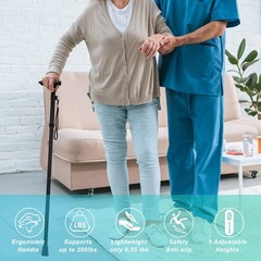 Walking Cane, Folding Cane for Man & Women, Portable Lightweight | 11″, Black