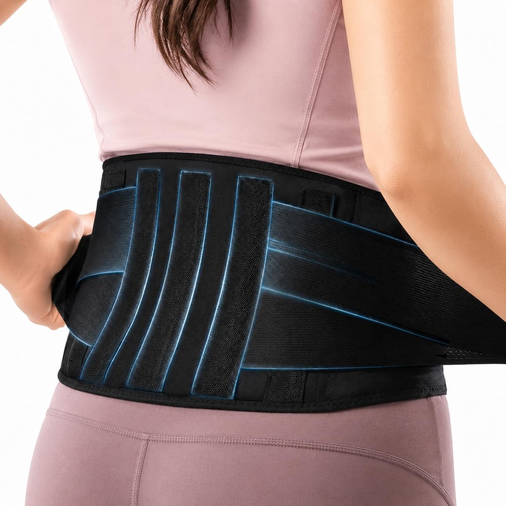 XOBTURP Back Brace for Women Lower Pain Relief & Lumbar Medium, Black