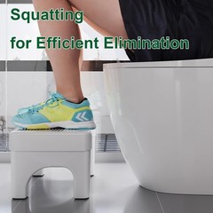 Toilet Stool Plastic Squatting Pedestal Bathroom Step for Adults Kids Non-Slip