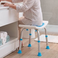 Bath Stool with Textured Non Slip Seat & Drain Holes for Elderly Safe Showering