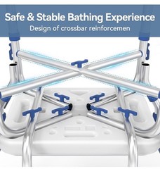 Loyoda FSA/HSA Eligible Shower Chair for Inside Shower with Reinforced Crossing.