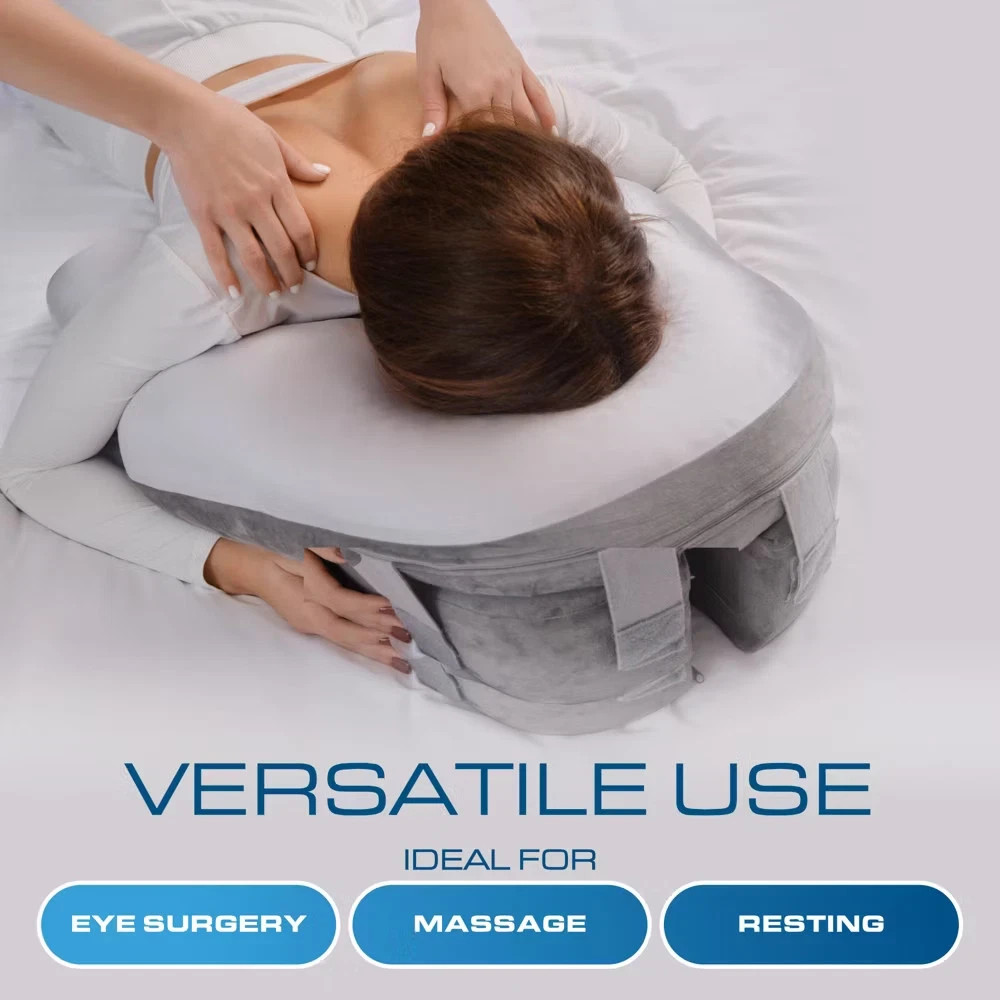 Kolbs Face Down Pillow After Eye Surgery or Massage Pillow 2-Sided Velvet & Silk