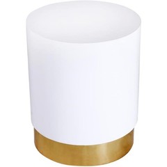 Meridian Furniture Deco Collection White Lacquer Top End Table Sturdy Gold