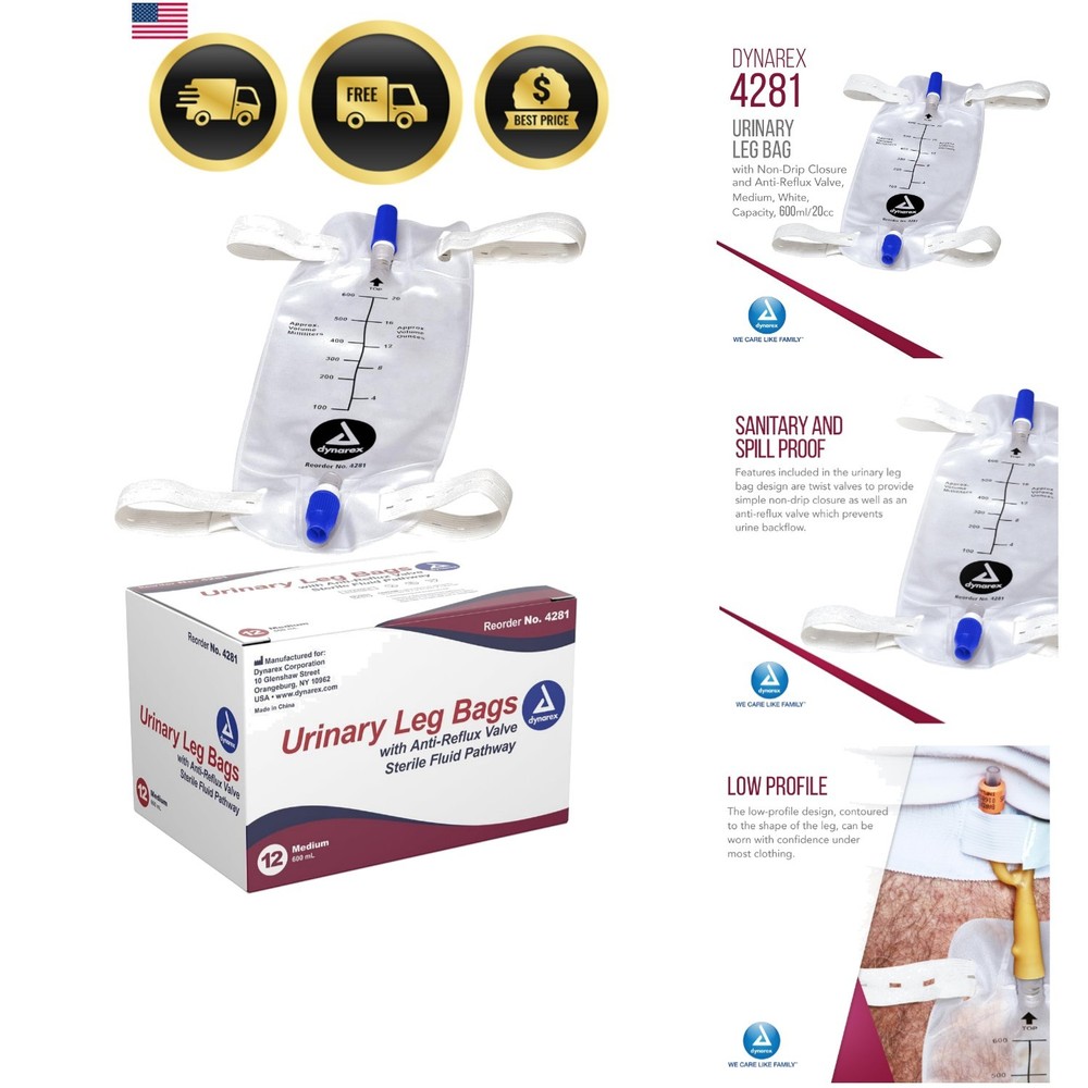 Urinary Leg Bag, for Use with Catheter, has a Non-Drip Closure & Anti-Reflux …
