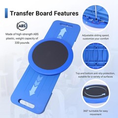 29.5″ Slide Transfer Board with Turntable, Slide Assist Device