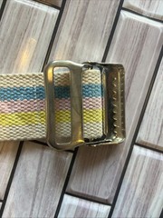VTG Medline Gait Belt 60″ Length Pastel Stripe 2″ Ivory yellow pink blue Stripe