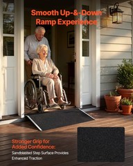 VEVOR Shed Ramp for Doorways 32″ x 15″ Platform Aluminum Ramp 400lbs Load