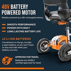 SuperHandy 3 Wheel Folding Mobility Scooter Electric Long Range GUT140 – Orange