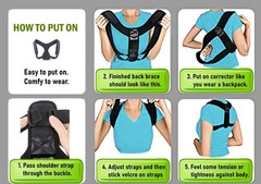 GLADTON Posture Corrector Back Brace for Men and Women. Large (up to 55″)