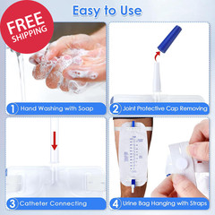 5 Pack 1000Ml Leg Bag Urinary Drainage Bag with anti Reflux Valve, 33.8Oz Large