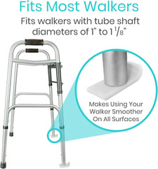 Vive Walker Ski Glides – Universal Fit Heavy Duty Tennis Ball Slide Accessories