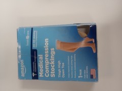 XL Amazon Basic Care Medical Compression Stockings,20-30mmHg Thigh High OpenToe