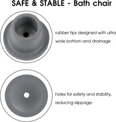 Heavy Duty Shower Chair Leg Caps 4 Pack – Replacement Rubber Feet for Bath Seat,