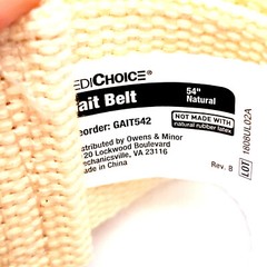 MedChoice Gait Belt GAIT542 54″ – Patient Aid „Stability Belt“ NEW White