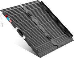 2/3/4/5/6/7/8 FT Folding Aluminum Wheelchair Ramp Mobility Ramp 600 lbs Non-Slip