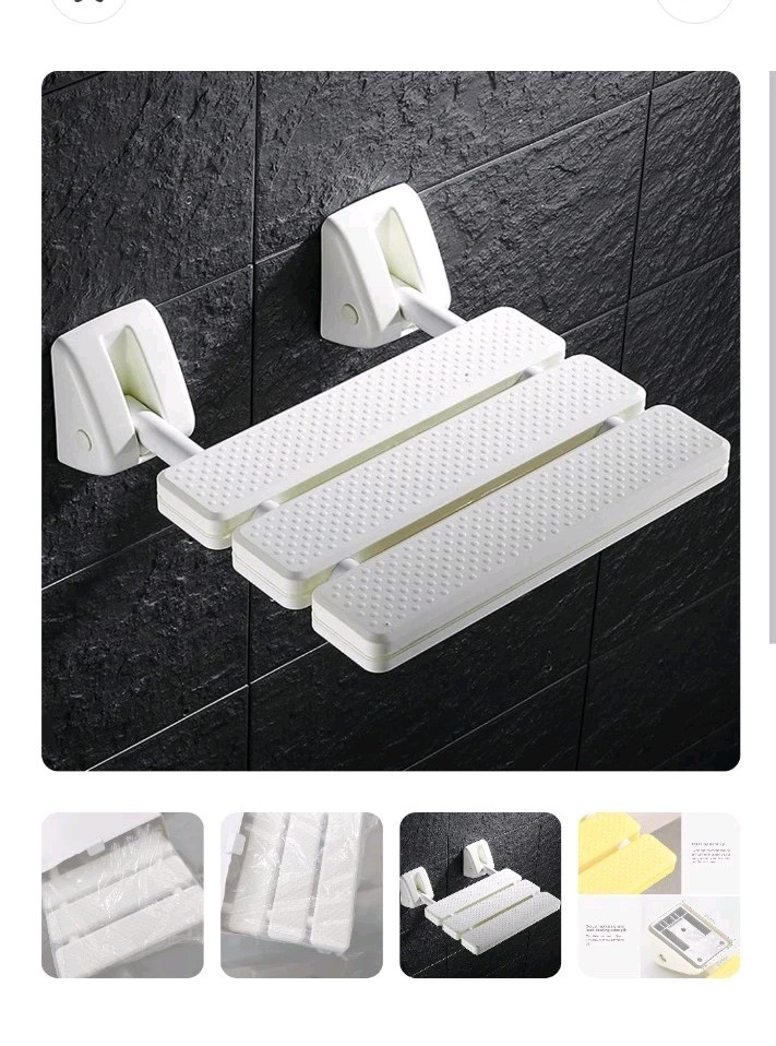 Shower Seat Folding Wall Mounted Bathroom Mobility Aid Chair Strong Fold Up Down