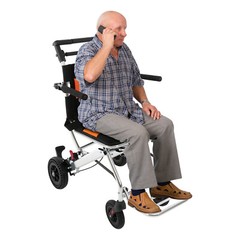 Folding Wheelchair Seniors Portable Travel Transport Wheel Chair 160kg/352.74lb