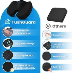 Ergonomic Memory Foam Seat Cushion for Ultimate Pain Relief – Large & Portable