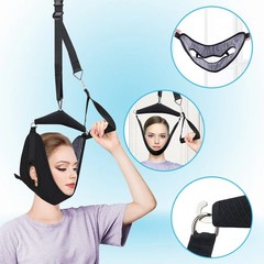 Cervical Neck Traction Head Brace Over Door Quick Pain Relief Decompression