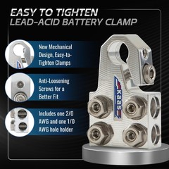 Kaas 8-Way Lead Acid Battery Terminal Connector, Small, Silver