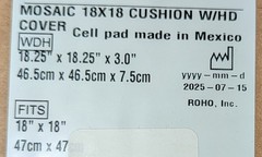 NEW ROHO MOSAIC Cushion, Heavy Duty Cover, 18″ X 18″ x 3″ MOS1818HD,
