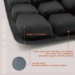 ERGOOCUSHION 18x16x2.1 inches, Black Cushion With Tangerine Carry Bag