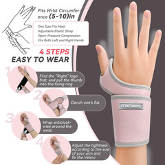 2 Pack Copper Wrist Brace Support for Carpal Tunnel, Pain Relief, Arthritis, Ten