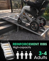 6ft Portable Wheelchair Ramp Mobility Scooter Threshold Ramp with 4 Support Legs