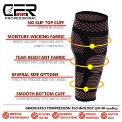Copper Leg Compression Sleeve Calf Support Socks Brace Pain Relief Men Women Gym