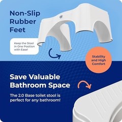 Toilet Stool 7 Inch Height White 350 lb Capacity Polypropylene Bathroom Step