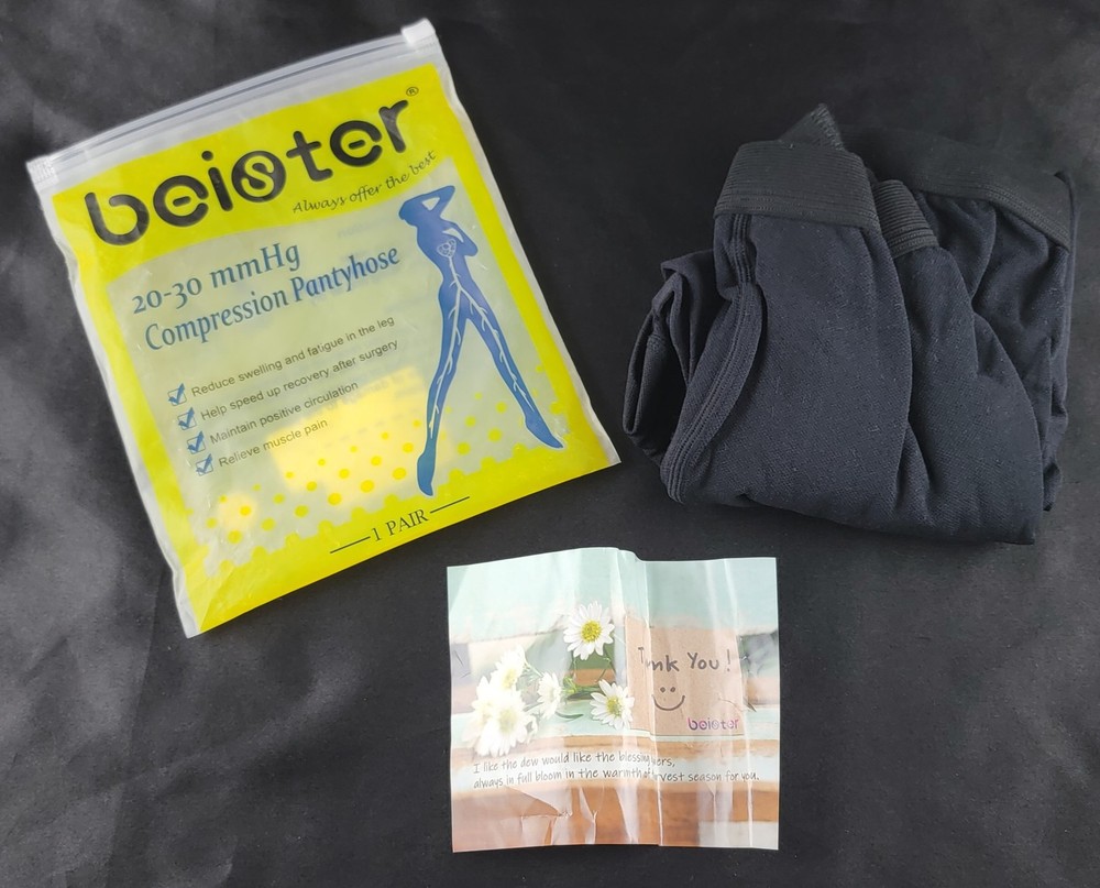 Beister 20-30 mmHg Compression Pantyhose 1 Pair Black Medium New