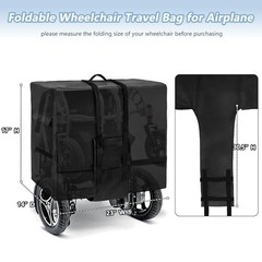Foldable Wheelchair Travel Bag – Heavy Duty 600D Waterproof Cover for Airplane,