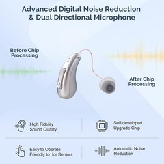 Bluetooth App Control Rechargeable Hearing Aids For Seniors Noise Cancelling OTC