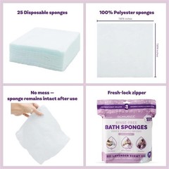 Disposable Lavender Bathing Wipes – 50 Count Gentle Cleansing for Sensitive Skin
