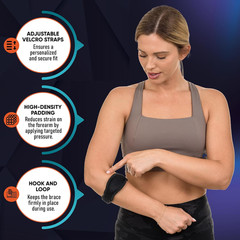 PhysFlex 2-Pack Elbow Brace for Men & Women, Adjustable Tennis & Golfer’s Elbow