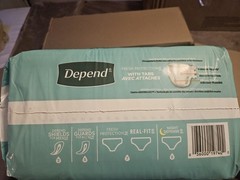 Depend Adult Diapers with Tabs, Small / Medium, Unisex, 60 Count